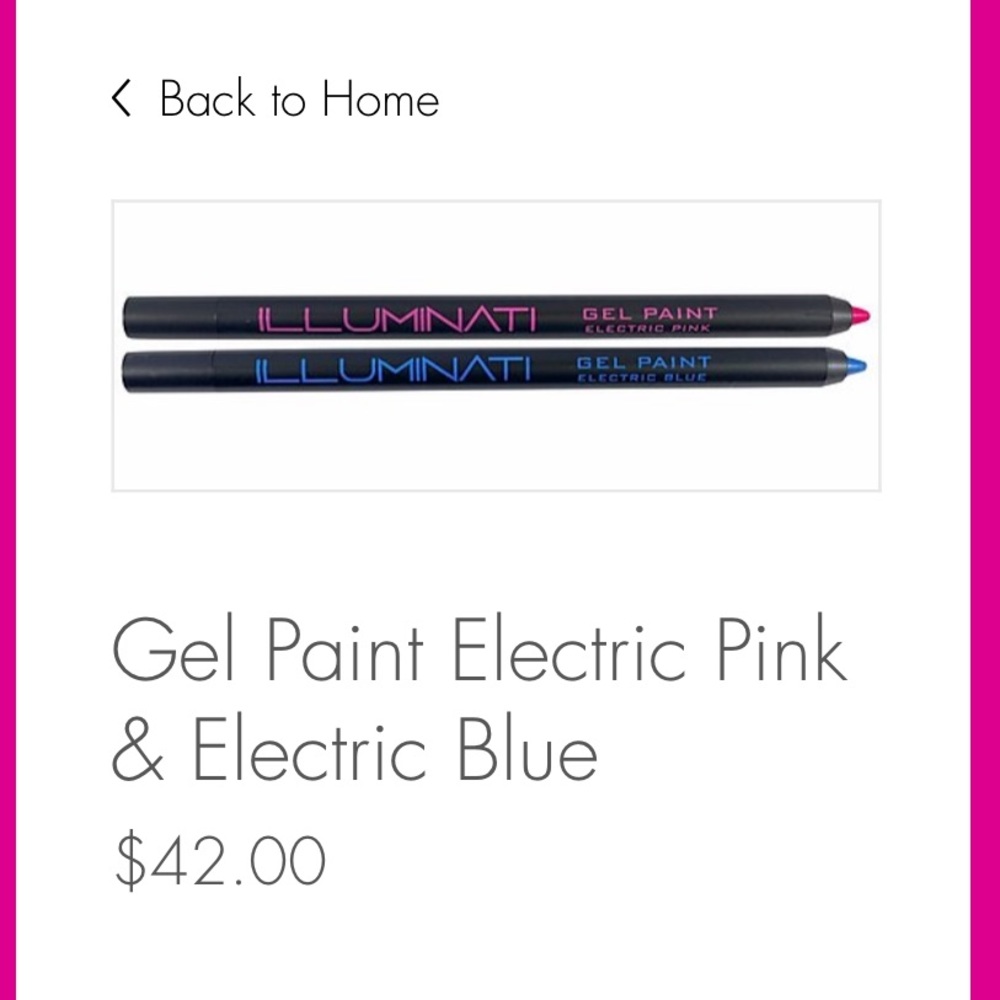 Illuminati Cosmetics Gel Paint Electric Pink/Blue